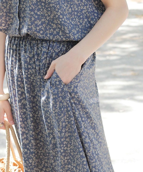 Crisp（クリスプ）の「フラワーフレアギャザースカート（スカート・レディース・ブルー/ブラウン・FREE）」の8枚目の写真