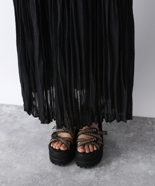 JEANASIS(ジーナシス)の「ハイウエストシャーリングロングスカート/951031(スカート・レディース・ホワイト/ブラック・FREE)」の10枚目の写真