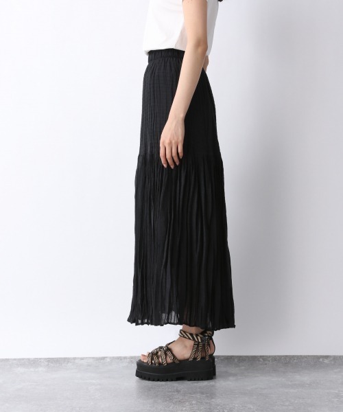 JEANASIS(ジーナシス)の「ハイウエストシャーリングロングスカート/951031(スカート・レディース・ホワイト/ブラック・FREE)」の8枚目の写真