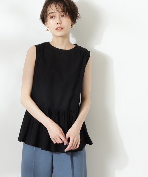 N.（N. Natural Beauty Basic）（エヌエヌナチュラルビューティーベーシック）の「ギャザーペプラムブラウス（シャツ/ブラウス・レディース・ブラック/ホワイト/ブルー系その他/ライトグリーン/オレンジ・MEDIUM）」の2枚目の写真