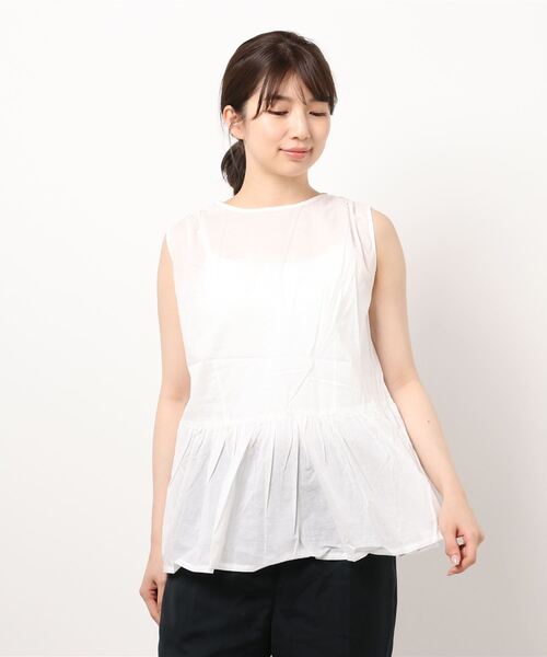 N.（N. Natural Beauty Basic）（エヌエヌナチュラルビューティーベーシック）の「ギャザーペプラムブラウス（シャツ/ブラウス・レディース・ブラック/ホワイト/ブルー系その他/ライトグリーン/オレンジ・MEDIUM）」の19枚目の写真