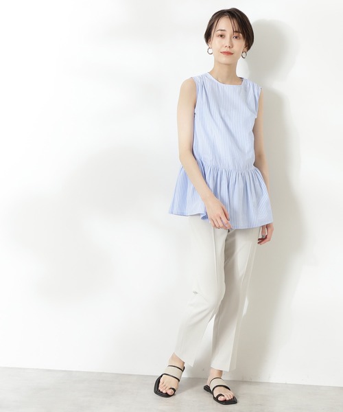 N.（N. Natural Beauty Basic）（エヌエヌナチュラルビューティーベーシック）の「ギャザーペプラムブラウス（シャツ/ブラウス・レディース・ブラック/ホワイト/ブルー系その他/ライトグリーン/オレンジ・MEDIUM）」の20枚目の写真