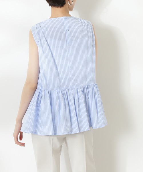 N.（N. Natural Beauty Basic）（エヌエヌナチュラルビューティーベーシック）の「ギャザーペプラムブラウス（シャツ/ブラウス・レディース・ブラック/ホワイト/ブルー系その他/ライトグリーン/オレンジ・MEDIUM）」の15枚目の写真