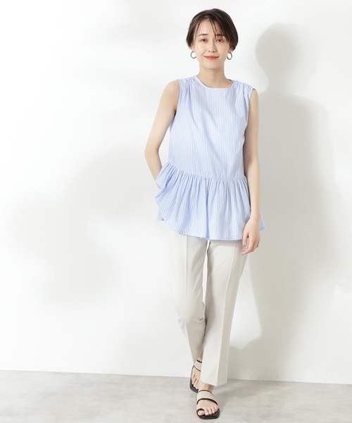 N.（N. Natural Beauty Basic）（エヌエヌナチュラルビューティーベーシック）の「ギャザーペプラムブラウス（シャツ/ブラウス・レディース・ブラック/ホワイト/ブルー系その他/ライトグリーン/オレンジ・MEDIUM）」の17枚目の写真