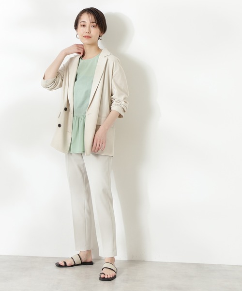 N.（N. Natural Beauty Basic）（エヌエヌナチュラルビューティーベーシック）の「ギャザーペプラムブラウス（シャツ/ブラウス・レディース・ブラック/ホワイト/ブルー系その他/ライトグリーン/オレンジ・MEDIUM）」の11枚目の写真