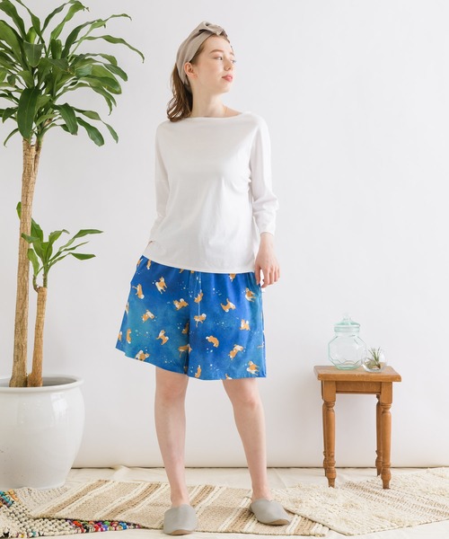 セール シバタさん シロトペン スイサイネコのアニマルプリント 冷感ひんやりハーフパンツ ルームウェア パジャマ Paradise Picnic パラダイスピクニック のファッション通販 Zozotown