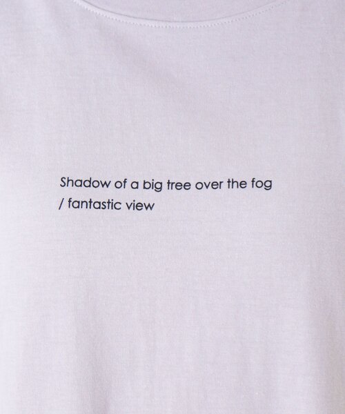 SHOO・LA・RUE（シューラルー）の「◆ドロップショルダーグラフィックTシャツ（Tシャツ/カットソー・レディース・オフホワイト/ライトパープル/チャコール/ホワイト系3/ホワイト系6/ブラック系3/ブラック系5/ベージュ系4/アイボリー系6/ダークグリーン系6/ブルー系5/ピンク系9・02/03/04）」の19枚目の写真