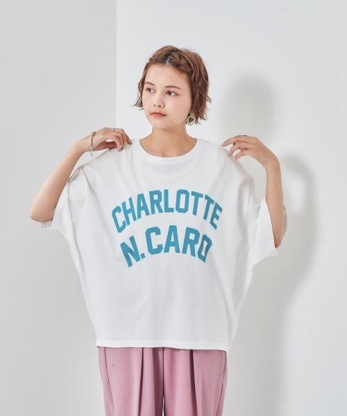 cepo(セポ)の「ネオンカラー カレッジロゴTee(Tシャツ/カットソー・レディース・オフホワイト/グリーン/ブラック/ブルー・M)」の2枚目の写真