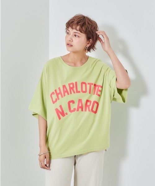 cepo(セポ)の「ネオンカラー カレッジロゴTee(Tシャツ/カットソー・レディース・オフホワイト/グリーン/ブラック/ブルー・M)」の4枚目の写真