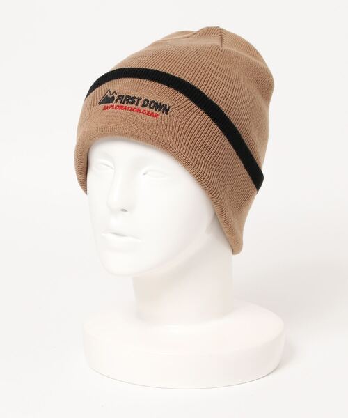 FIRST DOWN（ファーストダウン）の「【FIRSTDOWN】FD EXG LINE KNIT WATCH（ニットキャップ/ビーニー・メンズ・ブラック/グレー/ベージュ/ネイビー・57~59cm）」の2枚目の写真