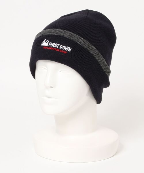 FIRST DOWN（ファーストダウン）の「【FIRSTDOWN】FD EXG LINE KNIT WATCH（ニットキャップ/ビーニー・メンズ・ブラック/グレー/ベージュ/ネイビー・57~59cm）」の4枚目の写真