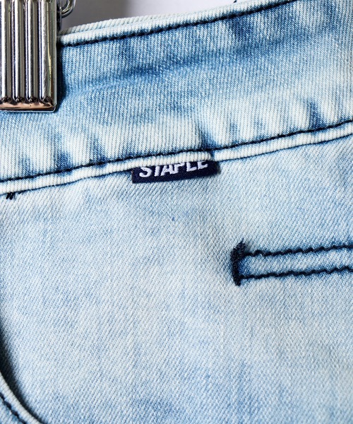 staple(ステイプル)の「STAPLE グラデーションデニムハーフパンツ(デニムパンツ・メンズ・ライトインディゴブルー・30/36/38/34/32)」の14枚目の写真