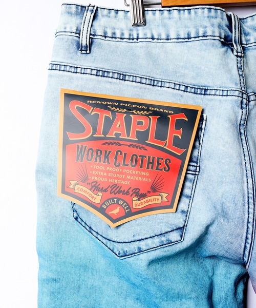 staple(ステイプル)の「STAPLE グラデーションデニムハーフパンツ(デニムパンツ・メンズ・ライトインディゴブルー・30/36/38/34/32)」の16枚目の写真