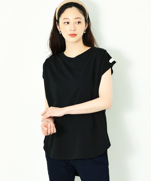 C17（シーセブンティーン）の「C17 ノースリーブタックTシャツ（Tシャツ/カットソー・レディース・ラベンダー/ベビーピンク/ブラック/グレイッシュベージュ・LARGE/MEDIUM）」の2枚目の写真