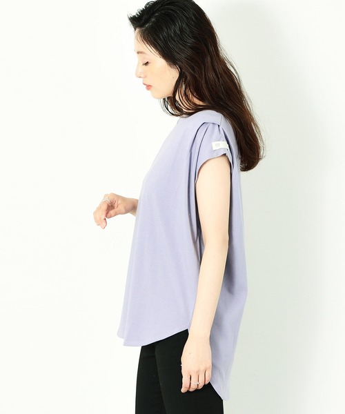 C17（シーセブンティーン）の「C17 ノースリーブタックTシャツ（Tシャツ/カットソー・レディース・ラベンダー/ベビーピンク/ブラック/グレイッシュベージュ・LARGE/MEDIUM）」の8枚目の写真