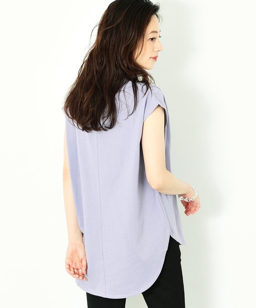 C17（シーセブンティーン）の「C17 ノースリーブタックTシャツ（Tシャツ/カットソー・レディース・ラベンダー/ベビーピンク/ブラック/グレイッシュベージュ・LARGE/MEDIUM）」の9枚目の写真