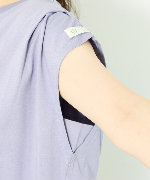 C17（シーセブンティーン）の「C17 ノースリーブタックTシャツ（Tシャツ/カットソー・レディース・ラベンダー/ベビーピンク/ブラック/グレイッシュベージュ・LARGE/MEDIUM）」の11枚目の写真