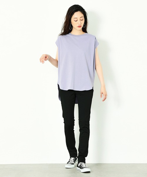 C17（シーセブンティーン）の「C17 ノースリーブタックTシャツ（Tシャツ/カットソー・レディース・ラベンダー/ベビーピンク/ブラック/グレイッシュベージュ・LARGE/MEDIUM）」の13枚目の写真