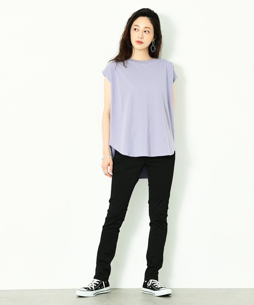 C17（シーセブンティーン）の「C17 ノースリーブタックTシャツ（Tシャツ/カットソー・レディース・ラベンダー/ベビーピンク/ブラック/グレイッシュベージュ・LARGE/MEDIUM）」の15枚目の写真