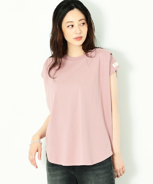 C17（シーセブンティーン）の「C17 ノースリーブタックTシャツ（Tシャツ/カットソー・レディース・ラベンダー/ベビーピンク/ブラック/グレイッシュベージュ・LARGE/MEDIUM）」の16枚目の写真