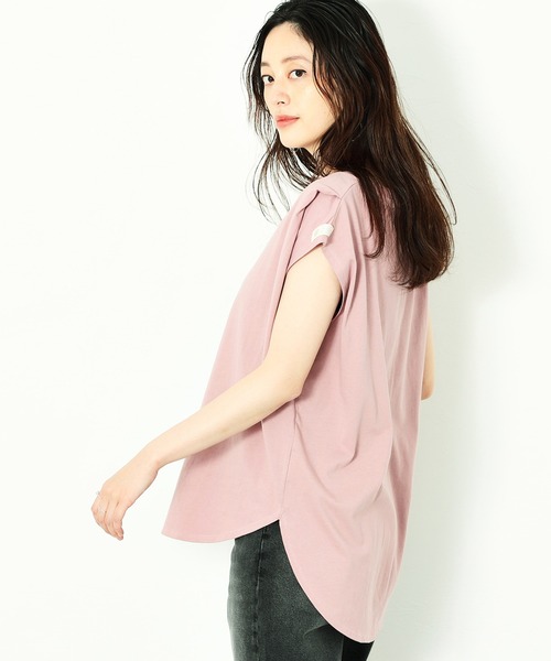 C17（シーセブンティーン）の「C17 ノースリーブタックTシャツ（Tシャツ/カットソー・レディース・ラベンダー/ベビーピンク/ブラック/グレイッシュベージュ・LARGE/MEDIUM）」の17枚目の写真