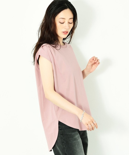 C17（シーセブンティーン）の「C17 ノースリーブタックTシャツ（Tシャツ/カットソー・レディース・ラベンダー/ベビーピンク/ブラック/グレイッシュベージュ・LARGE/MEDIUM）」の18枚目の写真