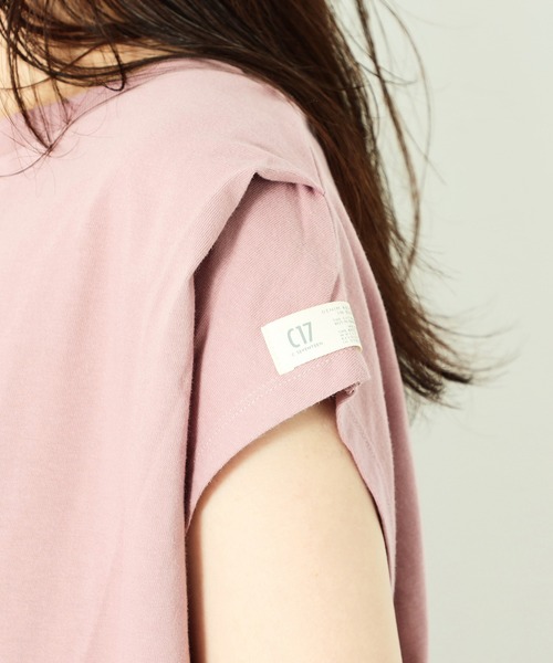 C17（シーセブンティーン）の「C17 ノースリーブタックTシャツ（Tシャツ/カットソー・レディース・ラベンダー/ベビーピンク/ブラック/グレイッシュベージュ・LARGE/MEDIUM）」の20枚目の写真