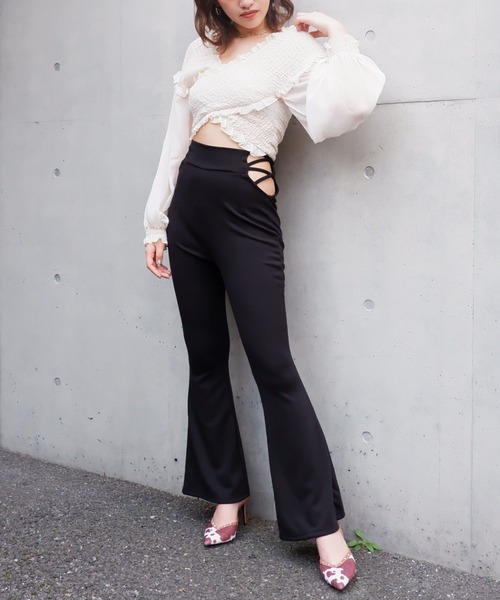 SPIRALGIRL（スパイラルガール）の「サイドオープンフレアパンツ（その他パンツ・レディース・ブラック/レオパード/パイソン・FREE）」の14枚目の写真