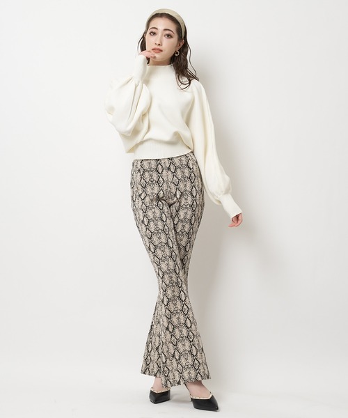 SPIRALGIRL（スパイラルガール）の「サイドオープンフレアパンツ（その他パンツ・レディース・ブラック/レオパード/パイソン・FREE）」の13枚目の写真