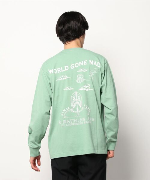 A BATHING APE(アベイシングエイプ)の「BAPE INK PRINT RELAXED L/S TEE #2 M(Tシャツ/カットソー・メンズ・ホワイト/グリーン/ブラック・MEDIUM/LARGE/X-LARGE/SMALL/XX-LARGE/XXX-LARGE)」の6枚目の写真