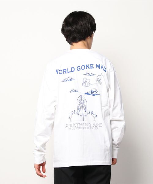 A BATHING APE(アベイシングエイプ)の「BAPE INK PRINT RELAXED L/S TEE #2 M(Tシャツ/カットソー・メンズ・ホワイト/グリーン/ブラック・MEDIUM/LARGE/X-LARGE/SMALL/XX-LARGE/XXX-LARGE)」の7枚目の写真