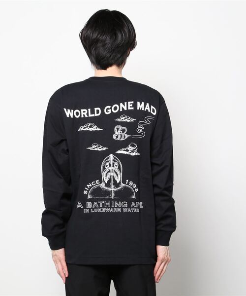 A BATHING APE(アベイシングエイプ)の「BAPE INK PRINT RELAXED L/S TEE #2 M(Tシャツ/カットソー・メンズ・ホワイト/グリーン/ブラック・MEDIUM/LARGE/X-LARGE/SMALL/XX-LARGE/XXX-LARGE)」の4枚目の写真