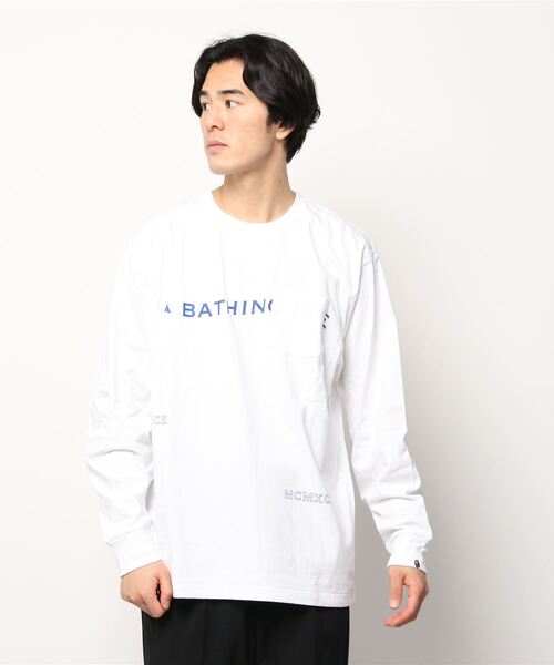 A BATHING APE(アベイシングエイプ)の「BAPE INK PRINT RELAXED L/S TEE #2 M(Tシャツ/カットソー・メンズ・ホワイト/グリーン/ブラック・MEDIUM/LARGE/X-LARGE/SMALL/XX-LARGE/XXX-LARGE)」の8枚目の写真