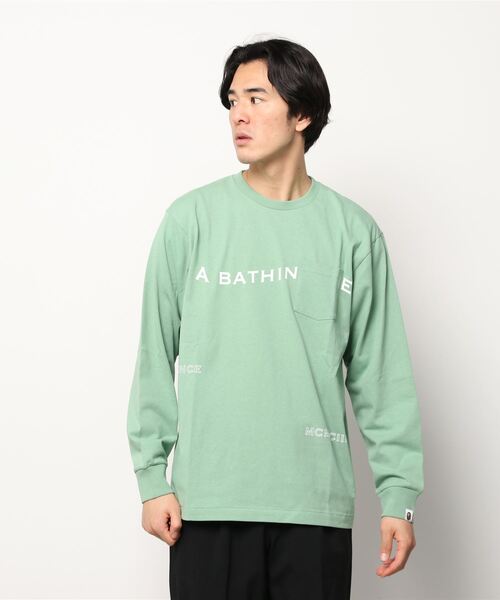 A BATHING APE(アベイシングエイプ)の「BAPE INK PRINT RELAXED L/S TEE #2 M(Tシャツ/カットソー・メンズ・ホワイト/グリーン/ブラック・MEDIUM/LARGE/X-LARGE/SMALL/XX-LARGE/XXX-LARGE)」の10枚目の写真