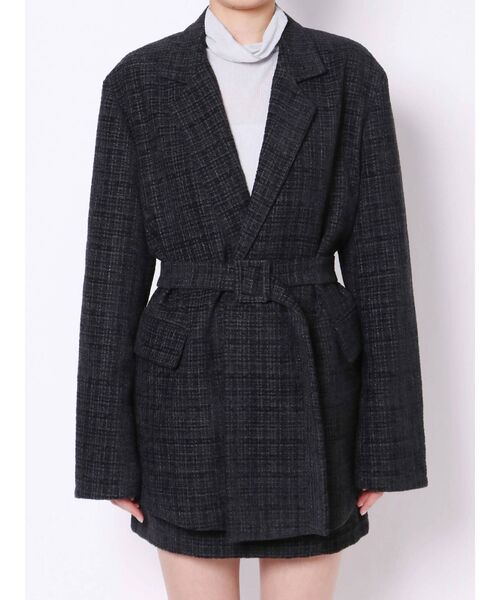 EMODA(エモダ)の「ボックスバルキージャケット(テーラードジャケット・レディース・カーキ/ブラック/イエロー・FREE)」の19枚目の写真