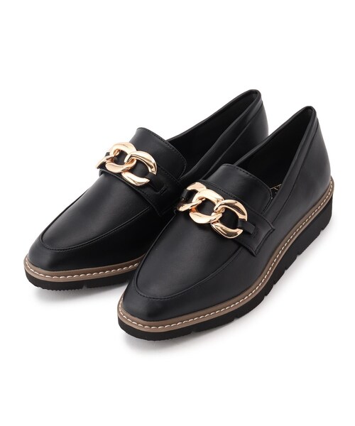 AG by aquagirl（エージーバイアクアガール）の「◆厚底チェーンローファー（ドレスシューズ・レディース・ブラック/オフホワイト・03/02）」の2枚目の写真