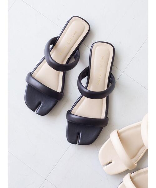 Green　Parks（グリーンパークス）の「【WEB限定サイズあり】・タビフラットサンダル＊（サンダル・レディース・ブラック/アイボリー・LL/S/M/L）」の12枚目の写真