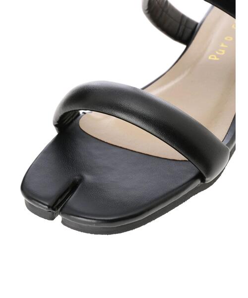 Green　Parks（グリーンパークス）の「【WEB限定サイズあり】・タビフラットサンダル＊（サンダル・レディース・ブラック/アイボリー・LL/S/M/L）」の5枚目の写真