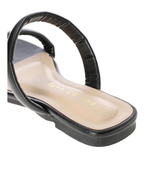 Green　Parks（グリーンパークス）の「【WEB限定サイズあり】・タビフラットサンダル＊（サンダル・レディース・ブラック/アイボリー・LL/S/M/L）」の6枚目の写真