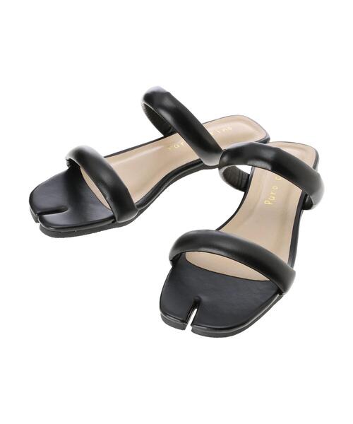 Green　Parks（グリーンパークス）の「【WEB限定サイズあり】・タビフラットサンダル＊（サンダル・レディース・ブラック/アイボリー・LL/S/M/L）」の9枚目の写真