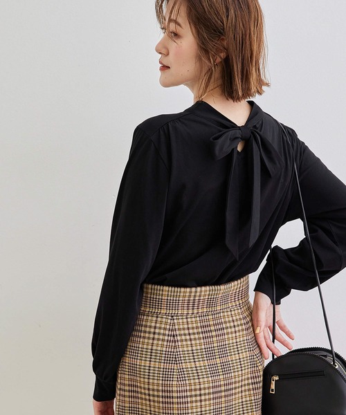 ROPE' PICNIC（ロペピクニック）の「【2WAY】ボウタイカットソートップス（Tシャツ/カットソー・レディース・ワイン/オフホワイト/ブラック・38）」の3枚目の写真