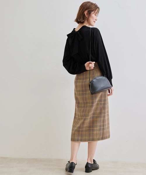 ROPE' PICNIC（ロペピクニック）の「【2WAY】ボウタイカットソートップス（Tシャツ/カットソー・レディース・ワイン/オフホワイト/ブラック・38）」の14枚目の写真