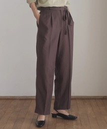 センタープレスベルト付きパンツ