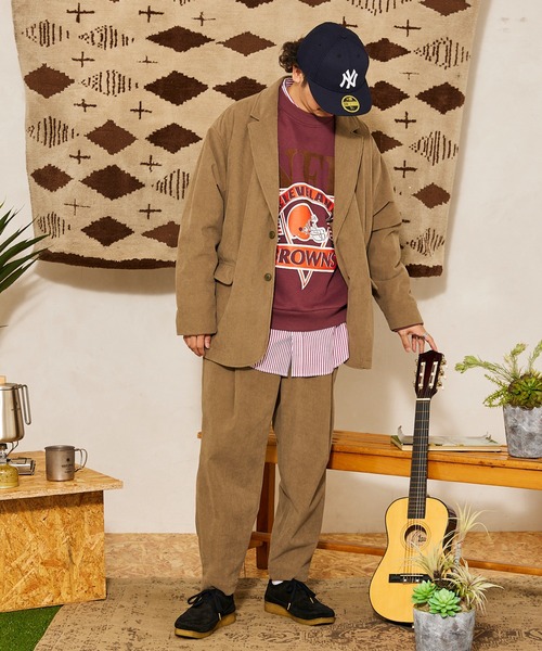 JOURNAL STANDARD relume(ジャーナルスタンダード レリューム)の「【TANK/タンク】コーデュロイ タックパンツ(その他パンツ・メンズ・ブラック/カーキ・L/M)」の2枚目の写真