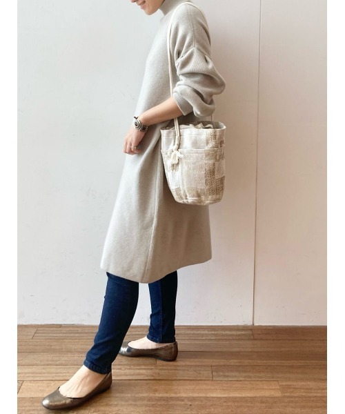 BEARDSLEY（ビアズリー）の「ジャガードデニムBAG（トートバッグ・レディース・ベージュ/インディゴブルー・FREE）」の2枚目の写真