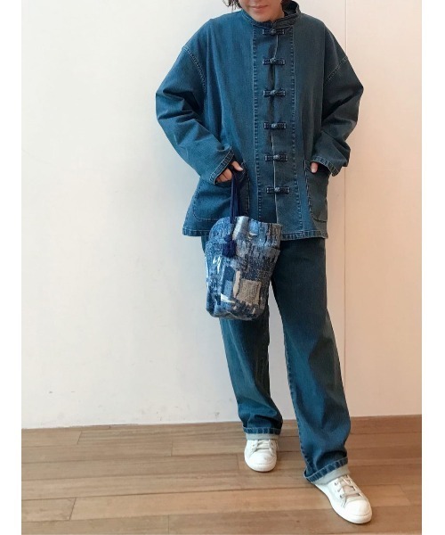 BEARDSLEY（ビアズリー）の「ジャガードデニムBAG（トートバッグ・レディース・ベージュ/インディゴブルー・FREE）」の17枚目の写真