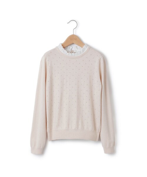 MACKINTOSH PHILOSOPHY(マッキントッシュ フィロソフィー)の「フリルコンビニットプルオーバー(ニット/セーター・レディース・ホワイト系その他/グレー系その他/ダークネイビー/ネイビー・38/36)」の5枚目の写真