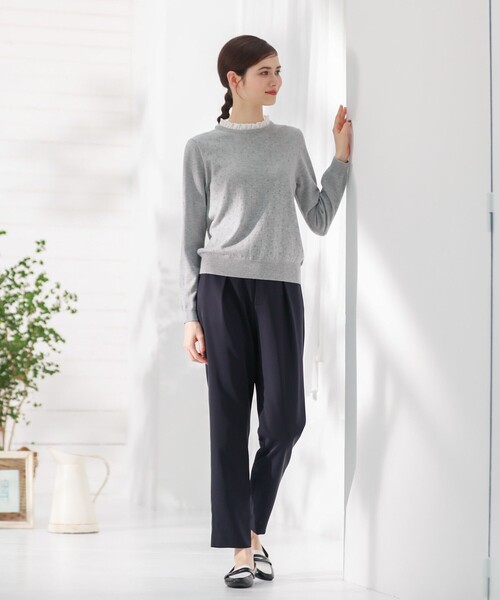 MACKINTOSH PHILOSOPHY(マッキントッシュ フィロソフィー)の「フリルコンビニットプルオーバー(ニット/セーター・レディース・ホワイト系その他/グレー系その他/ダークネイビー/ネイビー・38/36)」の12枚目の写真