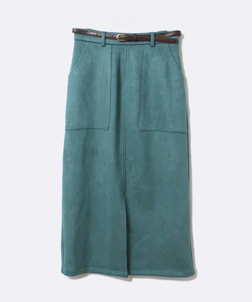 one way（ワンウェイ）の「【oneway】ベルト付きスエポンナロースカート（スカート・レディース・ブラック/ベージュ/ライトグリーン/ライトピンク・FREE）」の4枚目の写真