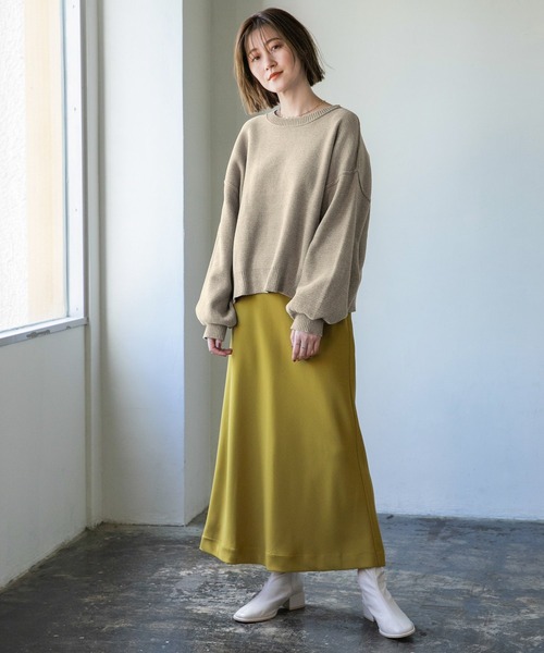 A part by(アパートバイ)の「ジョーゼットマキシスカート 229943(スカート・レディース・ブラック/マスタード・MEDIUM/LARGE)」の16枚目の写真